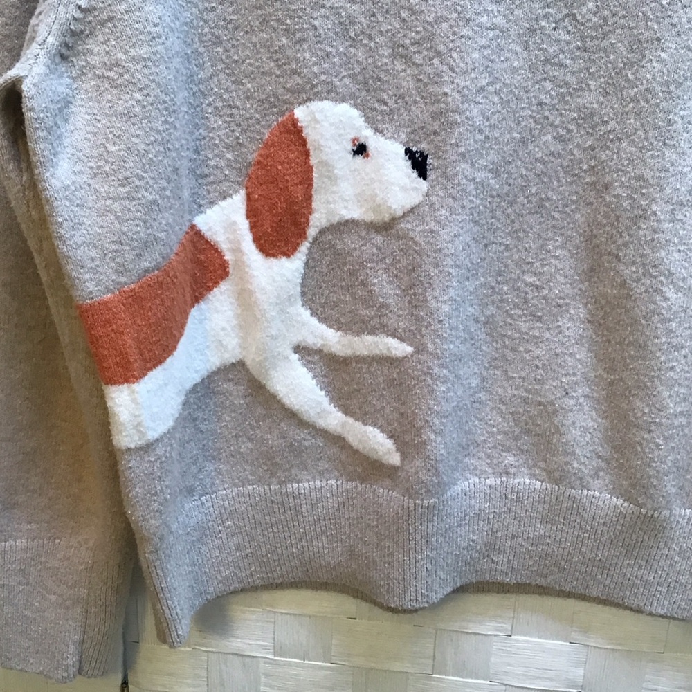 LOFT Beige Sweater with Dog Design - Picture 2 of 4